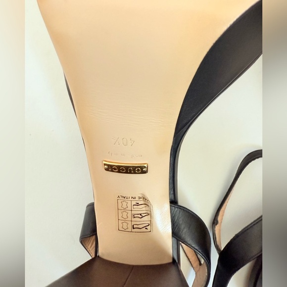 Gucci Black Leather Marmont GG Platform High Heel sandals EU 40.5 - Picture 7 of 12